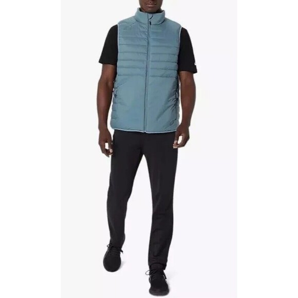 Asics Men Small Performance Insulated Sports running Vest 2.0 Light Teal Warmth - Picture 13 of 15